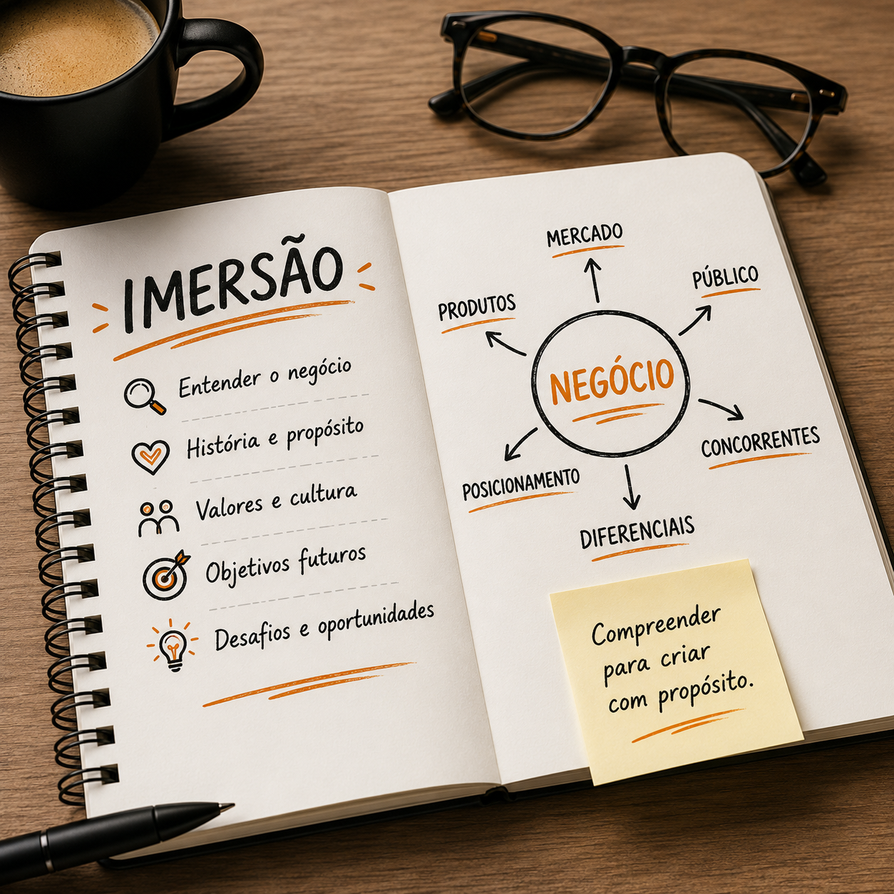 Referência visual da etapa de imersão